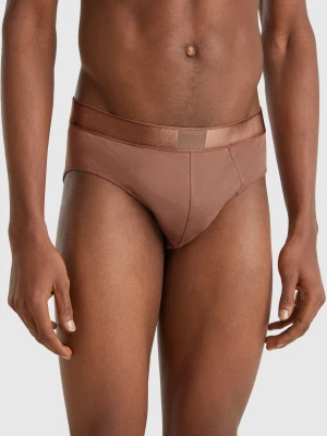 Benetton, Briefs In Cotton Blend, size XL, Brown, Men United Colors of Benetton