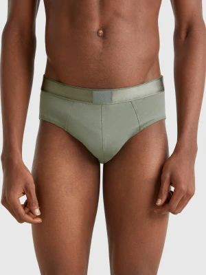 Benetton, Briefs In Cotton Blend, size XL, Military Green, Men United Colors of Benetton