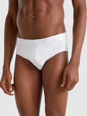 Benetton, Briefs In Cotton Blend, size XL, White, Men United Colors of Benetton