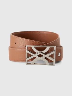 Benetton, Brown Belt With Logoed Buckle, size S, Brown, Women United Colors of Benetton