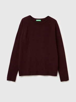 Benetton, Brown Crew Neck Sweater In Cashmere And Wool Blend, Size: XXS, Women United Colors of Benetton