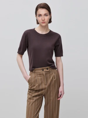 Benetton, Brown Short Sleeve Sweater, Size: XS, Brown, Women United Colors of Benetton