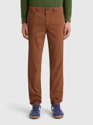 Benetton, Brown Slim Fit Chinos, size 56, Brown, Men United Colors of Benetton