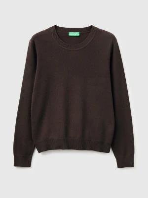 Benetton, Brown Sweater In Tricot Cotton, Size: XS, Brown, Women United Colors of Benetton