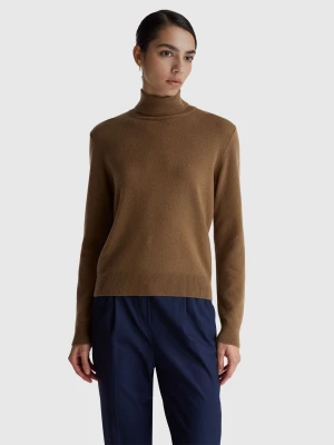 Benetton, Brown Turtleneck In Pure Cashmere, Size: XL, Brown, Women United Colors of Benetton