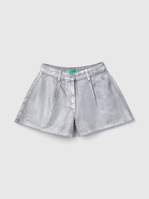 Benetton, Brushed Jean Shorts, size S, Gray, Kids United Colors of Benetton