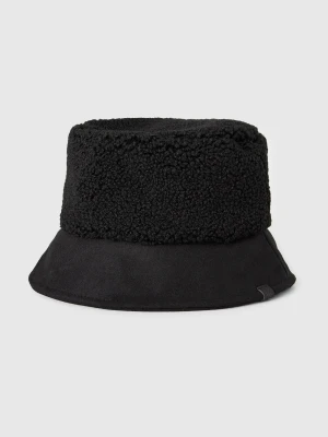 Benetton, Bucket Hat In Faux Fur, Size: S, Black, Women United Colors of Benetton