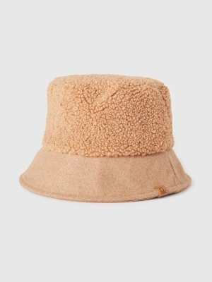 Benetton, Bucket Hat In Faux Fur, Size: S, Camel, Women United Colors of Benetton