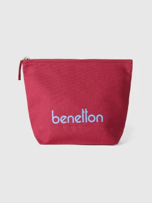 Benetton, Burgundy Clutch In Pure Cotton, size OS, Burgundy, Women United Colors of Benetton