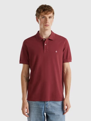 Benetton, Burgundy Regular Fit Polo, size L, Burgundy, Men United Colors of Benetton