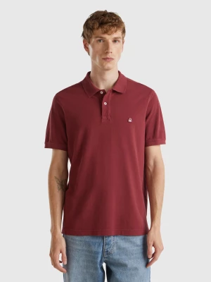 Benetton, Burgundy Regular Fit Polo, size L, Burgundy, Men United Colors of Benetton