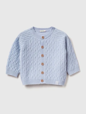 Zdjęcie produktu Benetton, Cable Knit Cardigan, Size: 74, Sky Blue, Kids United Colors of Benetton