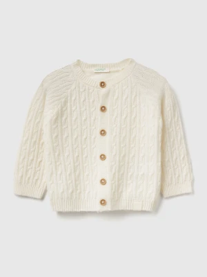 Benetton, Cable Knit Cardigan, Size: 82, Creamy White, Kids United Colors of Benetton