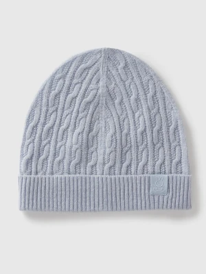 Benetton, Cable Knit Hat, Size: 74-82, Sky Blue, Kids United Colors of Benetton