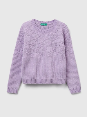 Benetton, Cable Knit Sweater In Chenille, Size: 90, Kids United Colors of Benetton