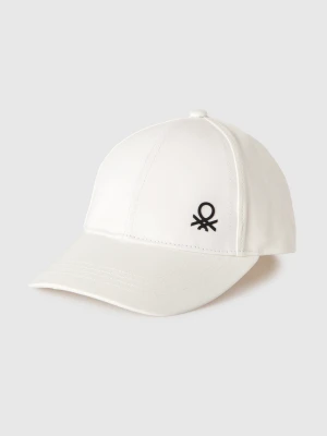 Benetton, Canvas Baseball Cap, Size: 104, White, Kids United Colors of Benetton