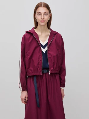 Benetton, Canvas Jacket With Hood, Size: XS, Burgundy, Women United Colors of Benetton