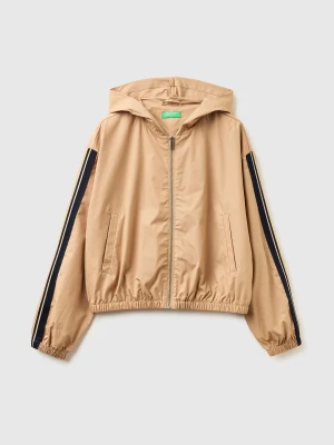 Benetton, Canvas Jacket With Hood, Size: XS, Camel, Women United Colors of Benetton