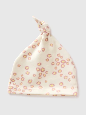 Benetton, Cap With Floral Print, Size: 82, White, Kids United Colors of Benetton