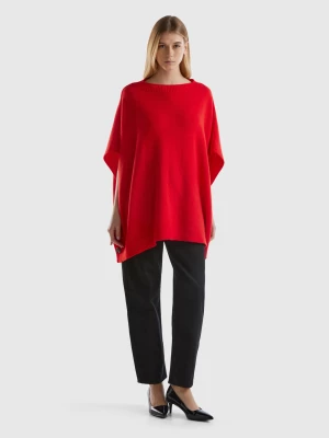 Benetton, Cape With Boat Neck, size OS, Red, Women United Colors of Benetton