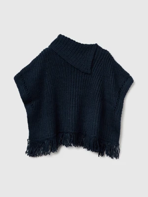 Benetton, Cape With Fringe, Size: S-L, Dark Blue, Kids United Colors of Benetton