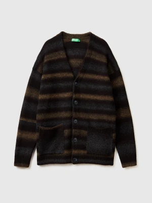 Benetton, Cardigan In Alpaca And Wool Blend, Size: XS, Black, Men United Colors of Benetton