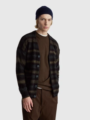 Benetton, Cardigan In Alpaca And Wool Blend, Size: XS, Black, Men United Colors of Benetton