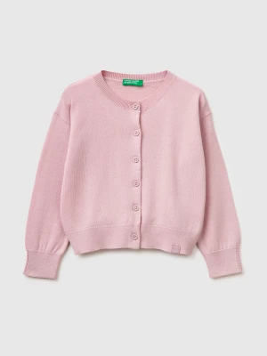 Benetton, Cardigan In Cotton And Modal Blend, Size: 116, Pink, Kids United Colors of Benetton