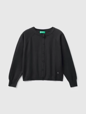 Benetton, Cardigan In Pure Cotton, size 2XL, Black, Kids United Colors of Benetton