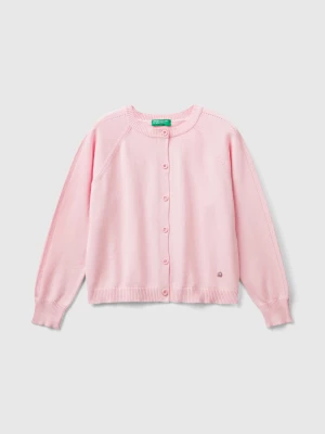 Benetton, Cardigan In Pure Cotton, size 2XL, Pink, Kids United Colors of Benetton