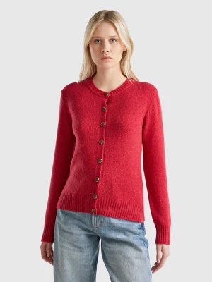 Benetton, Cardigan In Pure Shetland Wool, size S, Red, Women United Colors of Benetton