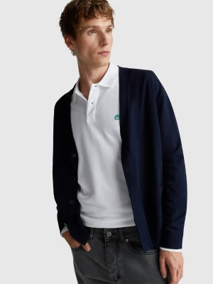 Benetton, Cardigan In Viscose Blend Knit, Size: XS, Dark Blue, Men United Colors of Benetton