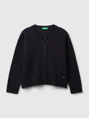 Benetton, Cardigan In Viscose Blend, size XL, Dark Blue, Kids United Colors of Benetton