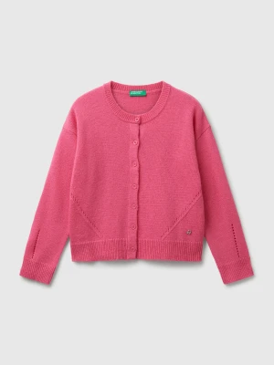 Benetton, Cardigan In Viscose Blend, Size: XL, Fuchsia, Kids United Colors of Benetton