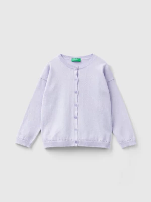 Benetton, Cardigan With Glittery Buttons, size 104, Lilac, Kids United Colors of Benetton
