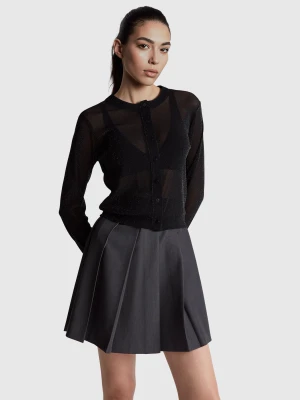 Benetton, Cardigan With Lurex, Size: XXS, Black, Women United Colors of Benetton