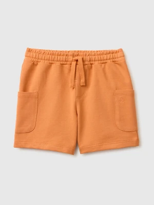 Benetton, Cargo Bermuda Shorts With Drawstring, Size: 116, Orange, Kids United Colors of Benetton