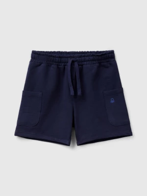 Benetton, Cargo Shorts In Organic Cotton, size 104, Dark Blue, Kids United Colors of Benetton