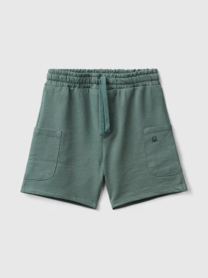 Benetton, Cargo Shorts In Organic Cotton, size 116, Military Green, Kids United Colors of Benetton
