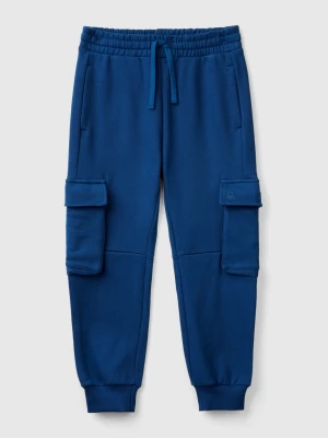 Benetton, Cargo Sweatpants, size S, Blue, Kids United Colors of Benetton