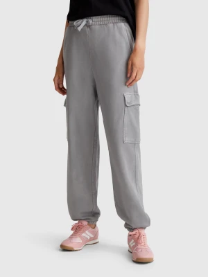 Benetton, Cargo Sweatpants, size XXS, Gray, Women United Colors of Benetton