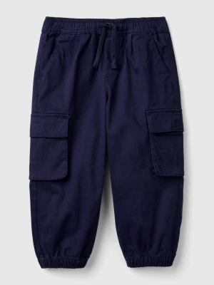 Benetton, Cargo Trousers With Drawstring, size 104, Dark Blue, Kids United Colors of Benetton