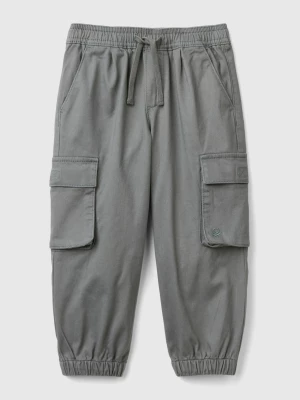 Benetton, Cargo Trousers With Drawstring, size 104, Dark Gray, Kids United Colors of Benetton