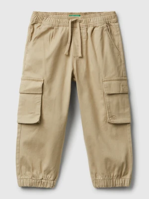 Benetton, Cargo Trousers With Drawstring, size 116, Beige, Kids United Colors of Benetton