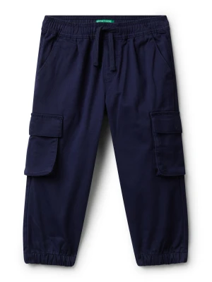 Benetton, Cargo Trousers With Drawstring, Size: 104, Dark Blue, Kids United Colors of Benetton