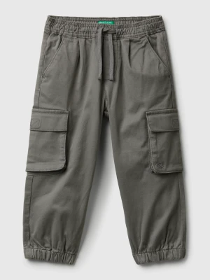 Benetton, Cargo Trousers With Drawstring, size 116, Dark Gray, Kids United Colors of Benetton