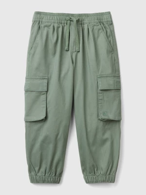 Benetton, Cargo Trousers With Drawstring, size 116, Light Green, Kids United Colors of Benetton