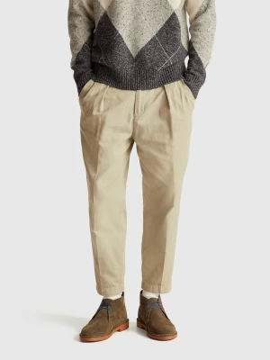 Benetton, Carrot Fit Chinos, Size: 42, Beige, Men United Colors of Benetton