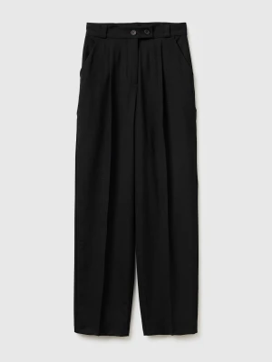 Benetton, Carrot Fit Trousers, Black, Women United Colors of Benetton