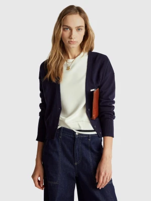 Benetton, Cashmere Blend Cardigan, Size: XXS, Dark Blue, Women United Colors of Benetton